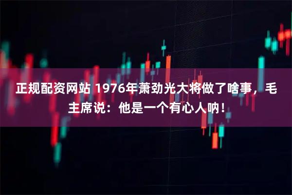 正规配资网站 1976年萧劲光大将做了啥事，毛主席说：他是一个有心人呐！